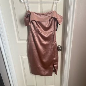 Off the shoulder satin dress